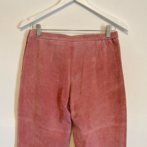 Vintage Guillaume Pink Suede Leather Straight Leg Pants - Picture 5 of 7